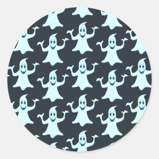 Ghost Glows Dark Pattern-ontwerp Ronde Sticker (Voorkant)