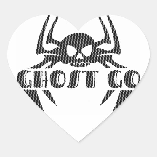 Ghost Go Spooky Seizoen Hart Sticker (Voorkant)