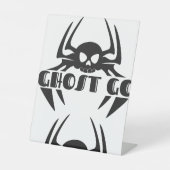 Ghost Go Spooky Seizoen Reclamebord Met Voetstuk (Voorkant)