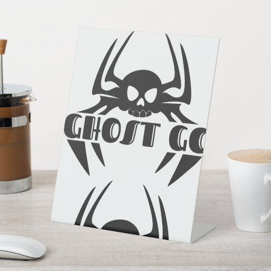 Ghost Go Spooky Seizoen Reclamebord Met Voetstuk (Insitu)