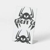 Ghost Go Spooky Seizoen Reclamebord Met Voetstuk (Voorkant)