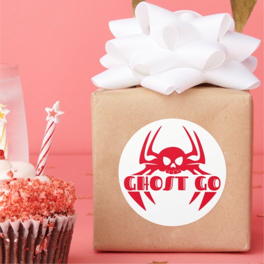 Ghost Go Spooky Seizoen Ronde Sticker (Feest)
