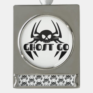 Ghost Go Spooky Seizoen Verzilverd Banner Ornament