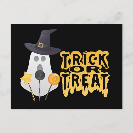 Ghost Goes Trick of Treat Briefkaart (Voorkant)
