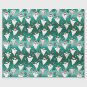 Ghost Gothic Wrapping Paper met groen kerstcadeau Cadeaupapier (Vlak)