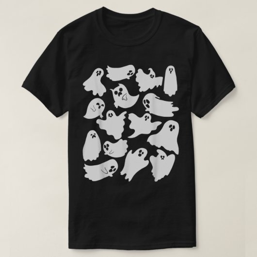 Ghost Graphic Spooky Season Vele Ghosts Faces Hall T-shirt (Design voorkant)