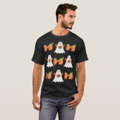Ghost Grappige Halloween pompoen coquette boog her T-shirt (Voorkant volledig)