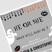 Ghost Grey Oktober Halloween Geslacht onthullen Kaart