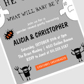 Ghost Grey Oktober Halloween Geslacht onthullen Kaart