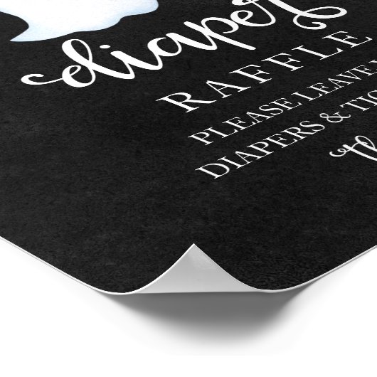 Ghost Halloween Baby shower Diaper Raffle Sign Poster (Hoek)