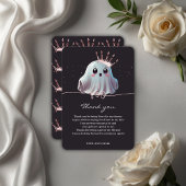 Ghost Halloween Baby shower Little Boo Bedankkaart