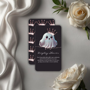 Ghost Halloween Baby shower Little Boo Informatiekaartje