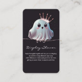 Ghost Halloween Baby shower Little Boo Informatiekaartje (Voorkant)