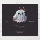 Ghost Halloween Baby shower Little Boo Sparkling Wijnetiket (Enkel label)