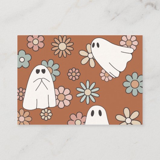 Ghost Halloween Baby shower Luier Raffle Ticket Informatiekaartje (Achterkant)