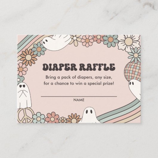 Ghost Halloween Baby shower Luier Raffle Ticket Informatiekaartje (Voorkant)