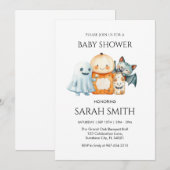 Ghost Halloween Baby shower Nodig Baby shower uit Kaart (Voorkant / Achterkant)