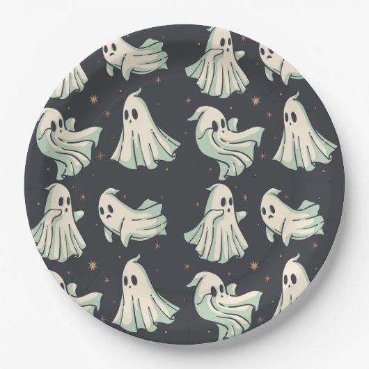 Ghost Halloween Baby shower Papieren Bordje (Voorkant)