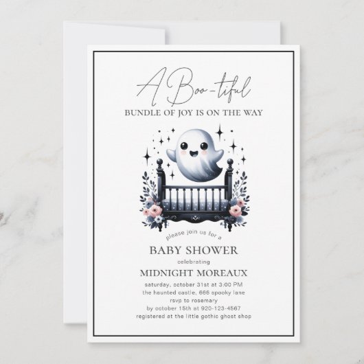 Ghost Halloween Baby shower Uitnodiging (Voorkant)