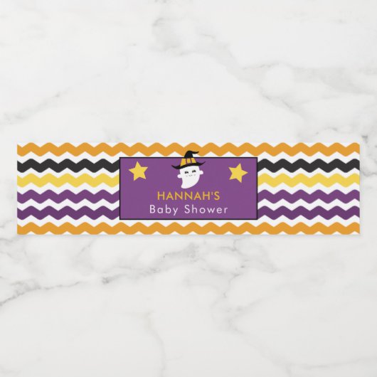 Ghost Halloween Baby shower Waterfles Etiket (Enkel label)