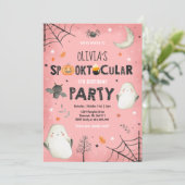 Ghost Halloween Birthday nodigt Spooktacular Party Kaart (Staand voorkant)