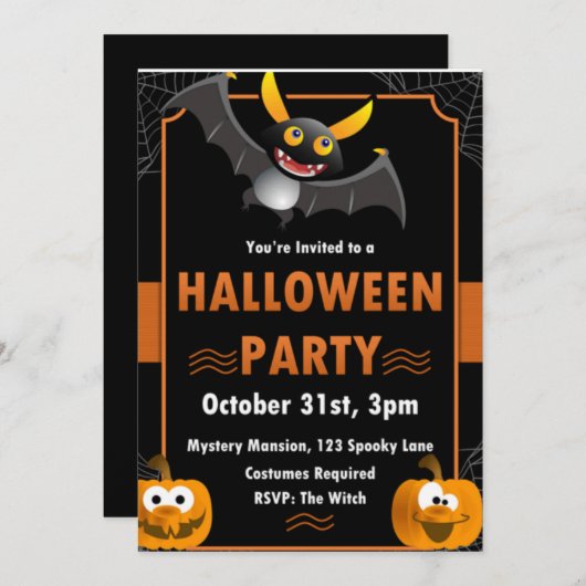 Ghost Halloween Birthday nodigt Spooktacular Party Kaart (Voorkant / Achterkant)