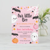 Ghost Halloween Birthday nodigt Spooktacular Party Kaart (Staand voorkant)