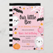 Ghost Halloween Birthday nodigt Spooktacular Party Kaart (Voorkant / Achterkant)