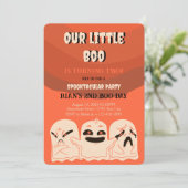 Ghost Halloween Birthday nodigt Spooktacular Party Kaart (Staand voorkant)