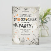 Ghost Halloween Birthday nodigt Spooktacular Party Kaart (Staand voorkant)
