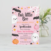 Ghost Halloween Birthday nodigt Spooktacular Party Kaart (Staand voorkant)