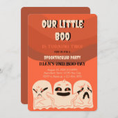 Ghost Halloween Birthday nodigt Spooktacular Party Kaart (Voorkant / Achterkant)