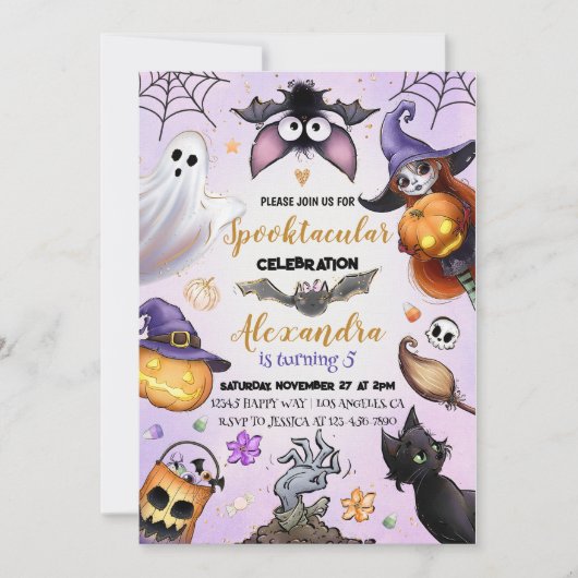 Ghost Halloween Birthday nodigt Spooktacular Party Kaart (Voorkant)