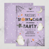 Ghost Halloween Birthday Party Spooktacular Party Kaart (Voorkant / Achterkant)