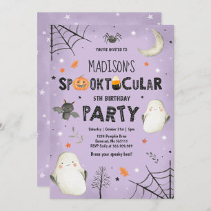 Ghost Halloween Birthday Party Spooktacular Party Kaart
