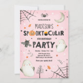 Ghost Halloween Birthday Party Spooktacular Party Kaart (Voorkant)