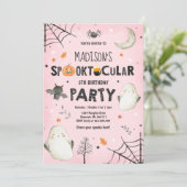 Ghost Halloween Birthday Party Spooktacular Party Kaart (Staand voorkant)