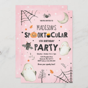 Ghost Halloween Birthday Party Spooktacular Party Kaart