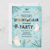 Ghost Halloween Birthday Party Spooktacular Party Kaart (Voorkant)