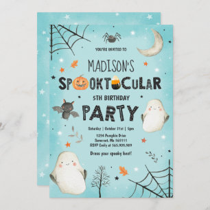 Ghost Halloween Birthday Party Spooktacular Party Kaart