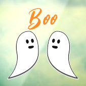 Ghost Halloween Black White oranje boo Raamsticker (Vel 3)