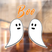 Ghost Halloween Black White oranje boo Raamsticker (Vel 2)