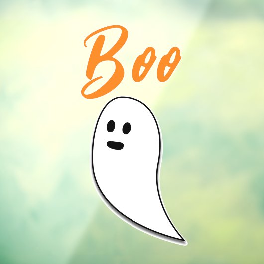Ghost Halloween Black White oranje boo Raamsticker (Vel 3)