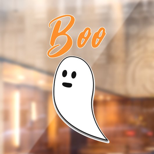 Ghost Halloween Black White oranje boo Raamsticker (Vel 2)