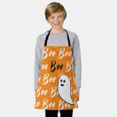 Ghost Halloween Black White oranje boo Schort (Gedragen)