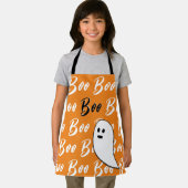 Ghost Halloween Black White oranje boo Schort (Insitu)