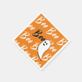 Ghost Halloween Black White oranje boo Servet (Hoek)