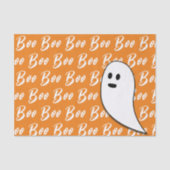 Ghost Halloween Black White oranje boo Tissuepapier (Voorkant)