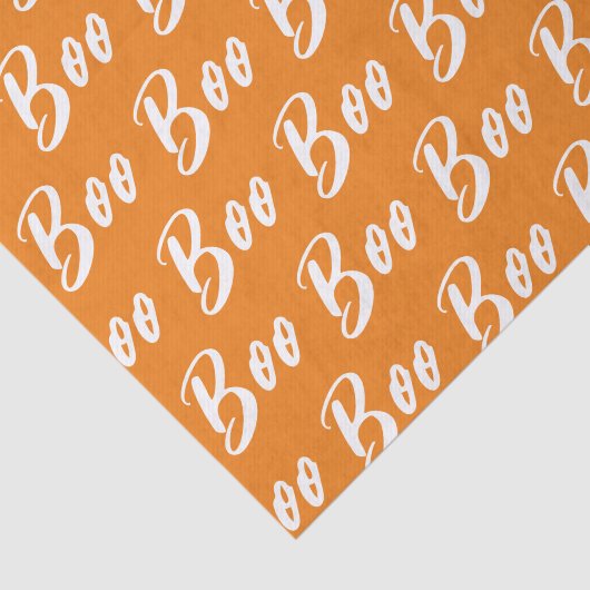 Ghost Halloween Black White oranje boo Tissuepapier (Detail)