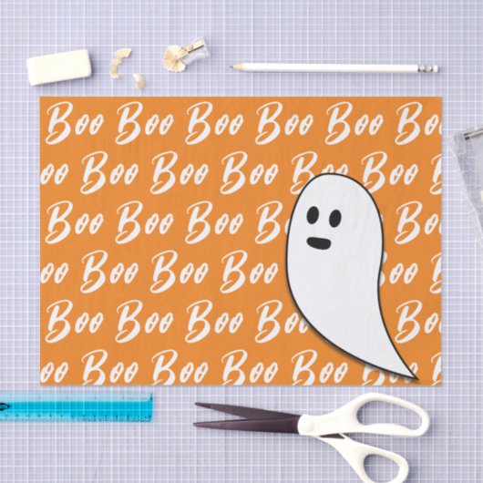 Ghost Halloween Black White oranje boo Tissuepapier (Craft)